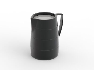 Milk Ceramic Black Jar 01 3D Model