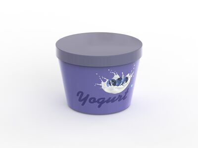 Yogurt Blueberry With Cap Jar 03 3D Model
