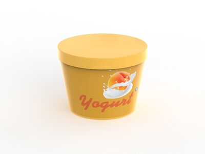 Yogurt Peach With Cap Jar 02 3D Model