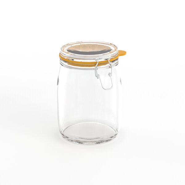 Transparent Glass With Cap Jar 01 3D Model