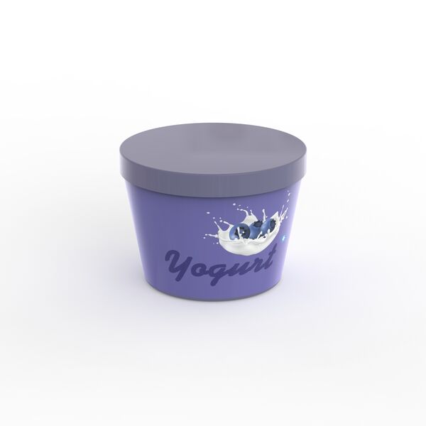 Yogurt Blueberry With Cap Jar 03 3D Model