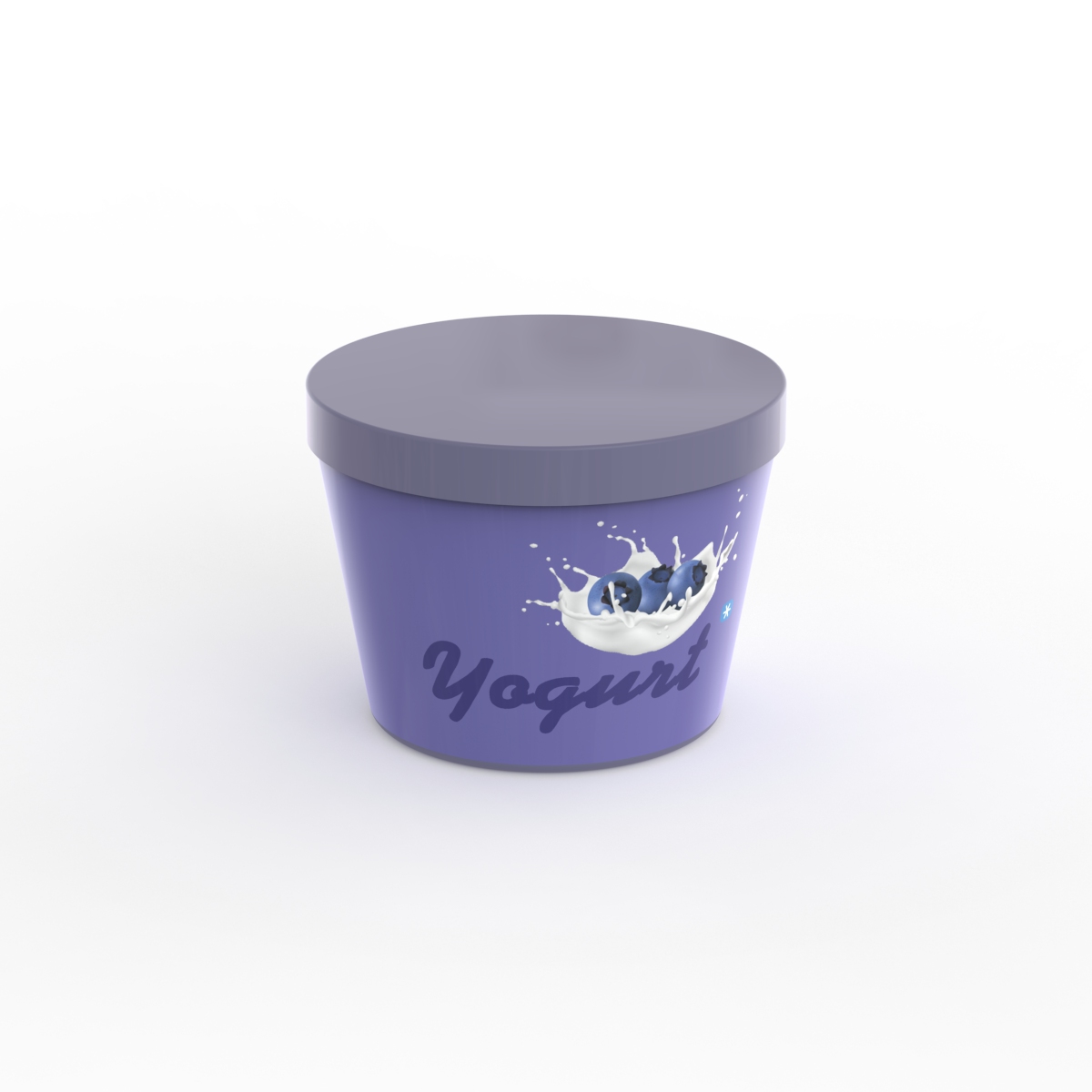 Yogurt Blueberry With Cap Jar 03 3D Model