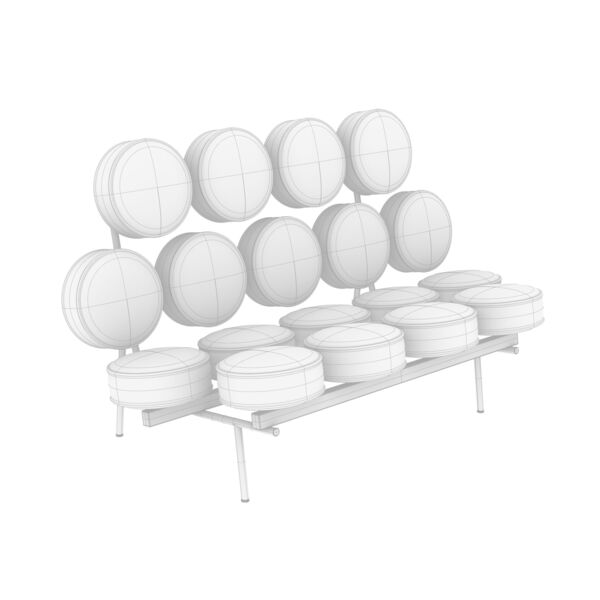 Herman Miller Nelson Marshmallow Sofa 3D model — clay shaded view