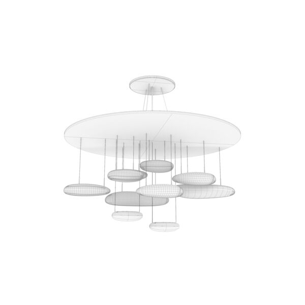 Artemide Mercury Suspension Lamp 3D model — clay shaded view