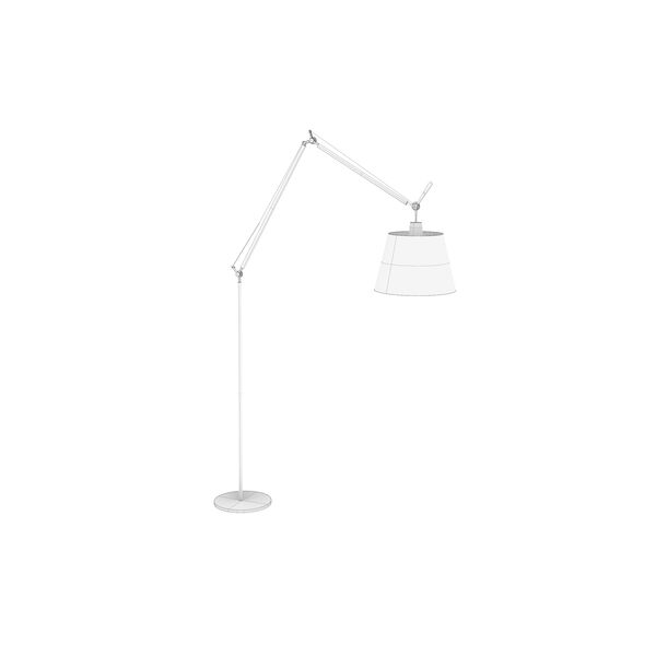 Artemide Tolomeo Mega Floor Lamp 3D model — clay shaded view