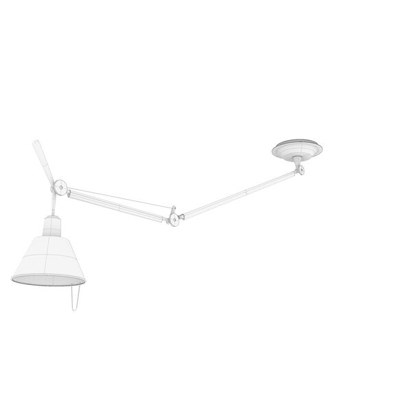 Artemide Tolomeo Suspension Lamp Decentered 3D model — clay shaded view
