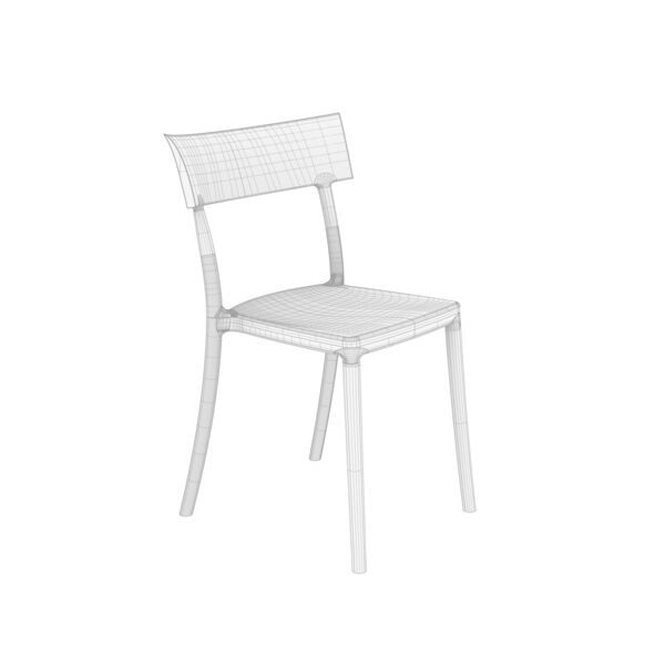 Kartell Catwalk Chair 3D model — clay shaded view