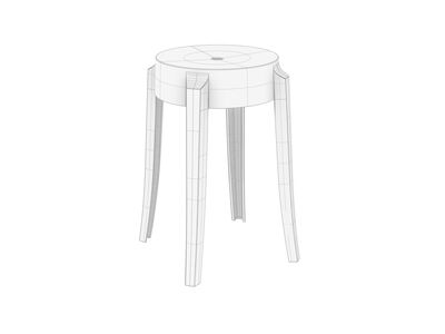 Kartell Charles Ghost 46 Stool Rhino3DMShaded