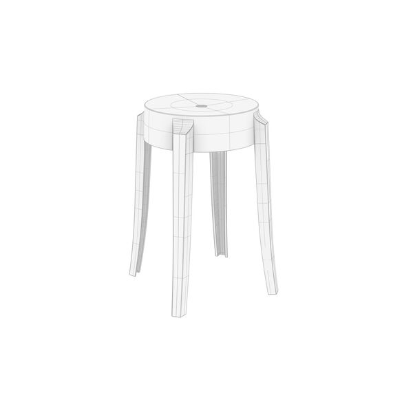 Kartell Charles Ghost 46 Stool Rhino3DMShaded