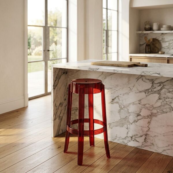 Kartell Charles Ghost 75 Stool 3D model — styled interior scene