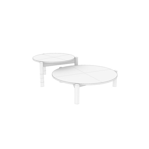 Cassina Table a Plateau Interchangeable 3D model — clay shaded view