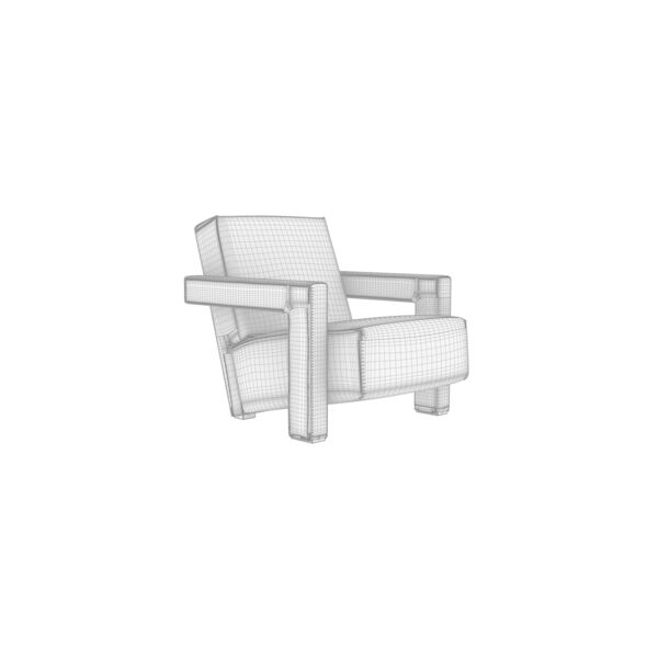 Cassina 637 Utrecht Armchair 3D model — clay shaded view
