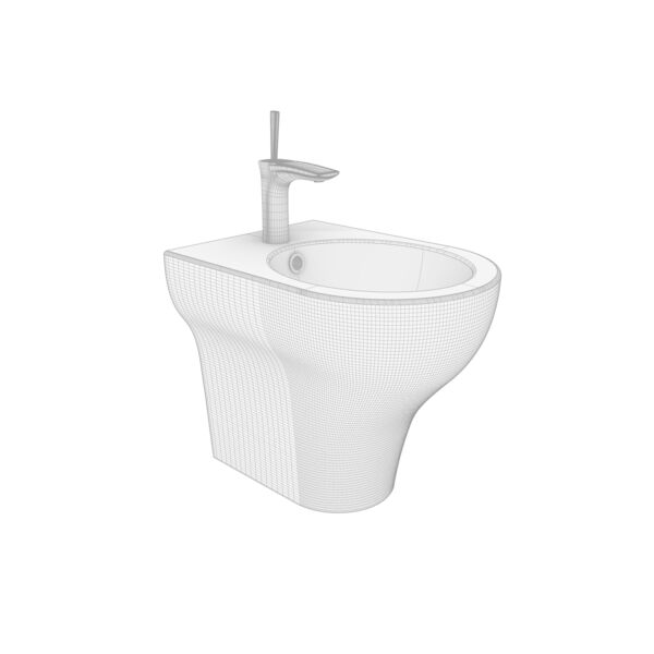 Olympia Ceramica Clear Bidet 3D model — clay shaded view