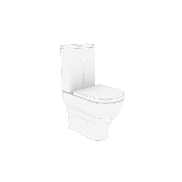 Olympia Ceramica Clear Pan WC CC 3D model — clay shaded view