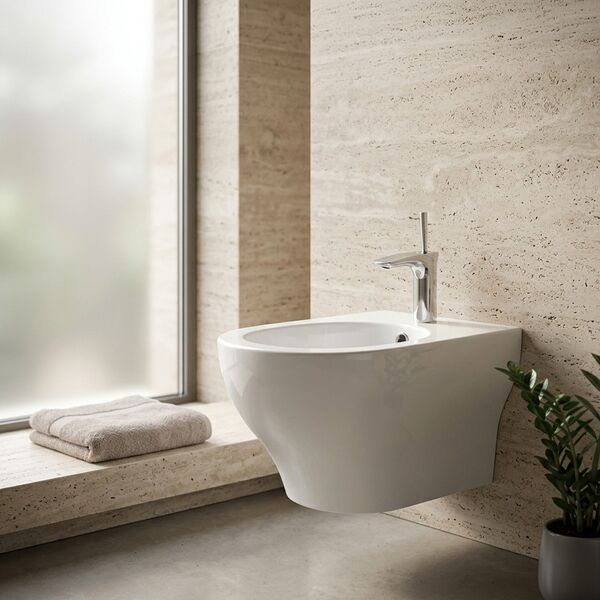 Olympia Ceramica Olympia Ceramic Clear Wall Hung Bidet 3D model — styled interior scene
