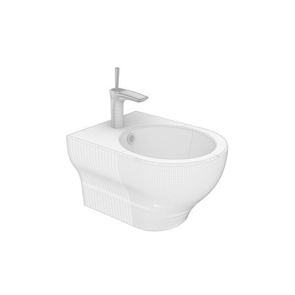 Olympia Ceramica Olympia Ceramic Clear Wall Hung Bidet 3D model — clay shaded view