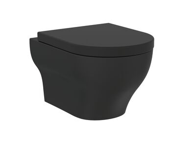 Clear Wall Hung WC Matt Black