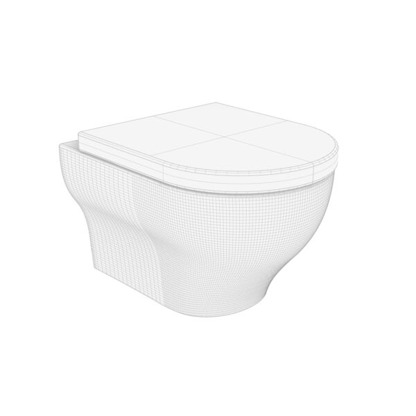 Olympia Ceramica Olympia Ceramic Clear Wall Hung WC 3D model — clay shaded view
