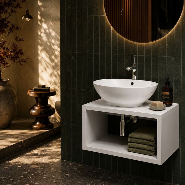Olympia Ceramica Clear WashBasin + set 01 3D model — studio render