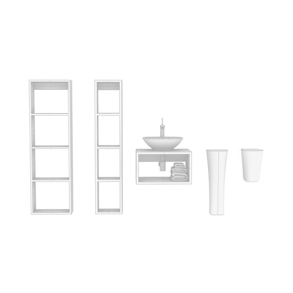 Olympia Ceramica Clear WashBasin + set 01 3D model — clay shaded view