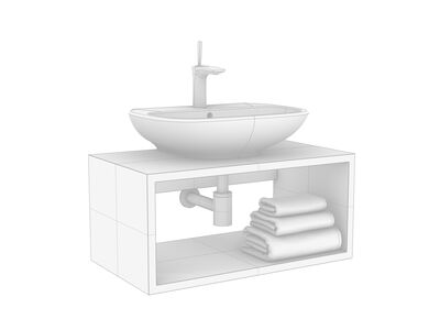 Clear WashBasin d55-40-14 Rhino3DMShaded