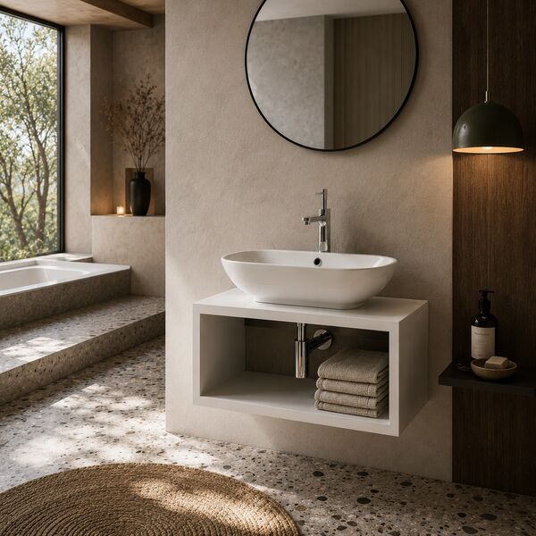 Olympia Ceramica Clear WashBasin + set 02 3D model — studio render