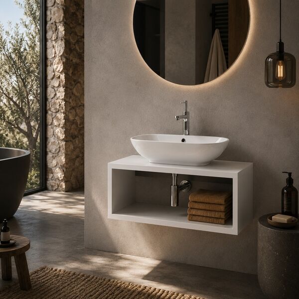 Olympia Ceramica Clear WashBasin + set 02 3D model — studio render