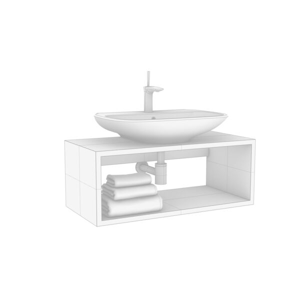 Olympia Clear WashBasin d65-46-14 Set Rhino3DMShaded