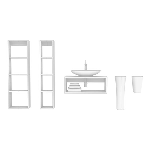 Olympia Clear WashBasin d65-46-14 Set Rhino3DMShaded