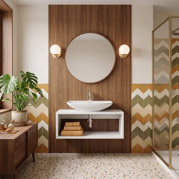 Olympia Ceramica Clear WashBasin + Set 03 3D model — studio render
