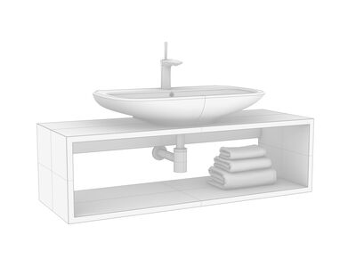 Olympia Clear WashBasin d75-45-14 Rhino3DMShaded
