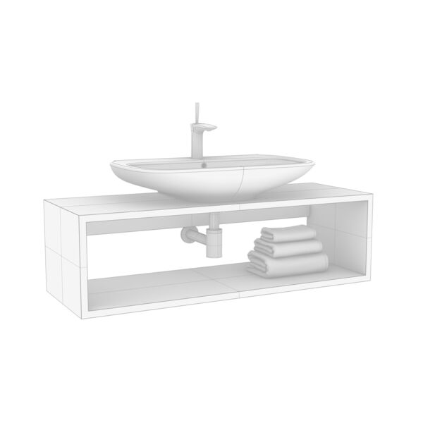Olympia Clear WashBasin d75-45-14 Rhino3DMShaded
