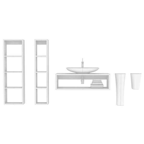 Clear WashBasin + set 04 3D Model