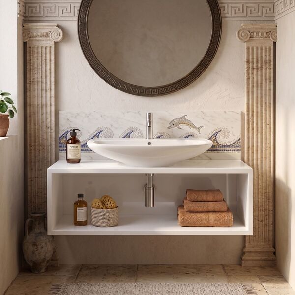 Olympia Ceramica Clear WashBasin + set 04 3D model — studio render