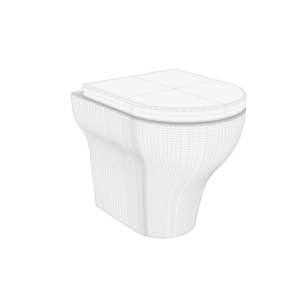 Olympia Ceramica Clear WC 3D model — clay shaded view