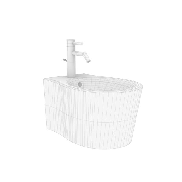 Olympia Ceramica Formosa 2.0 Wall Hung Bidet 3D model — clay shaded view