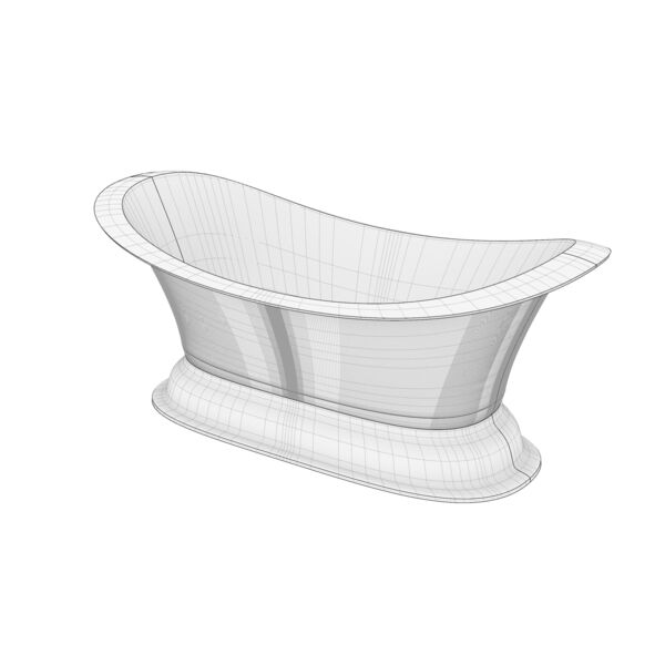 Olympia Ceramica Formosa 2.0 Bathtub + base 3D model — clay shaded view