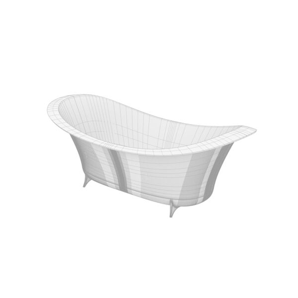 Olympia Ceramica Formosa 2.0 Bathtub + feet 3D model — clay shaded view