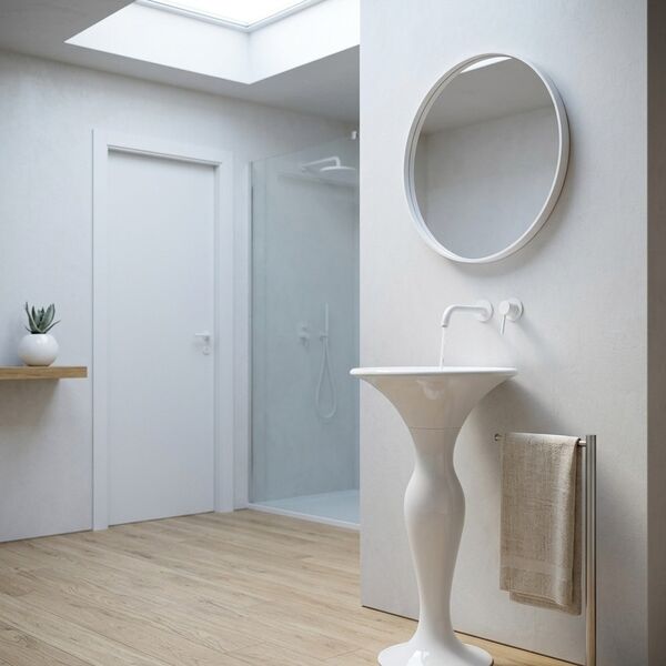 Olympia Ceramica Formosa 2.0 Washbasin rounded + Pedestal 3D model — styled interior scene