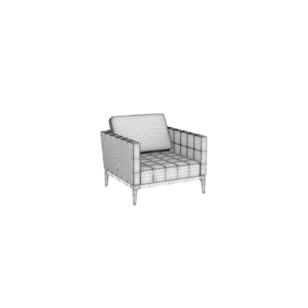 Cassina 241 Privé Armchair 3D model — clay shaded view