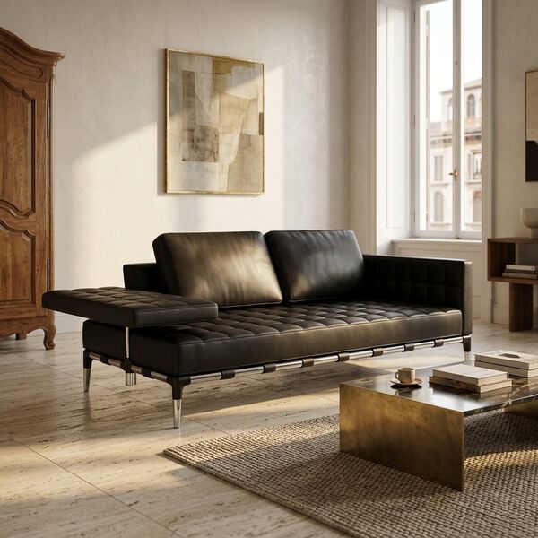 Cassina 241 Privé Sofa Mid Chaise Longue Double 3D model — styled interior scene