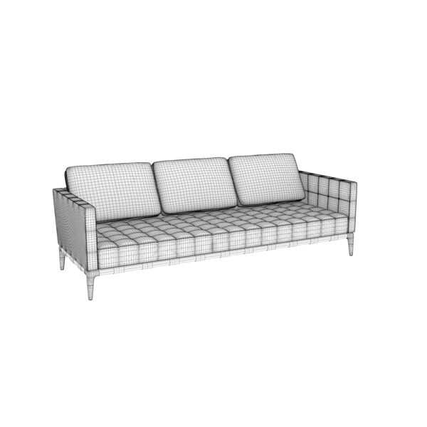Cassina 241 Privé Sofa Three Seats 3D model — clay shaded view