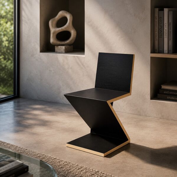 Cassina 280 ZigZag Chair 3D model — styled interior scene