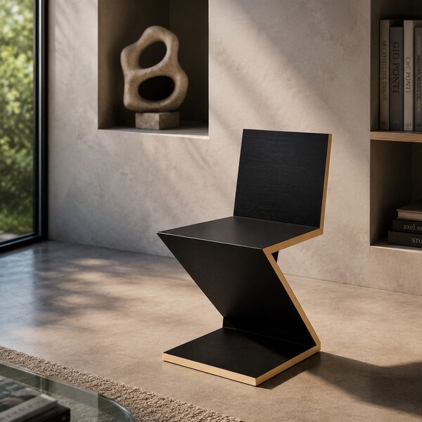 Cassina 280 ZigZag Chair 3D model — styled interior scene