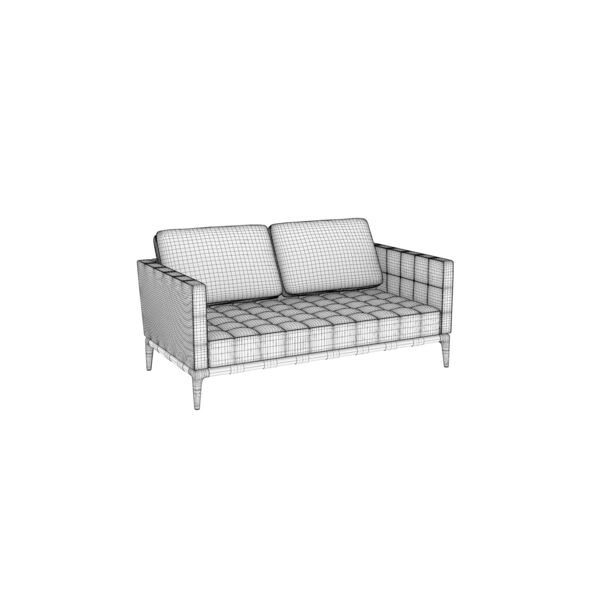 Cassina 241 Privé Sofa Double 3D model — clay shaded view