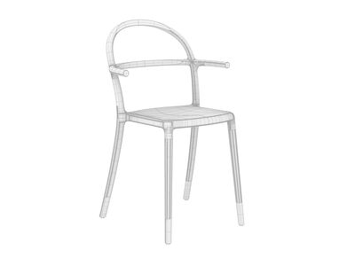 Kartell Generic C Chair Rhino3DMShaded