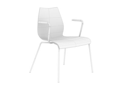Kartell Maui Armrest Chair Rhino3DMShaded