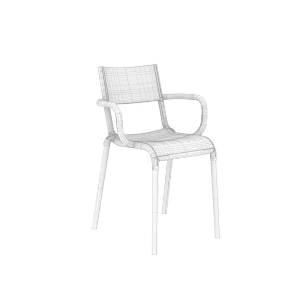 Kartell Generic A Chair 3D model — clay shaded view