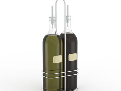And Vinegar Glass Bottles Oil 01 3D Model
