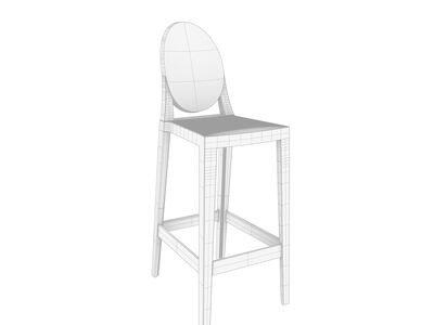 Kartell One More Round Stool Rhino3DMShaded